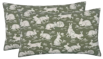 Cottontails Pillow Cover in Sage Green, Schumacher Textiles
