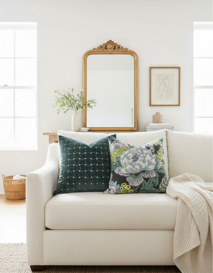 Hinge Velvet Pillow Cover in Seafoam Green