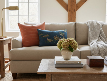 Pointers Covey Pillow Cover in Indigo Blue, Schumacher Textiles