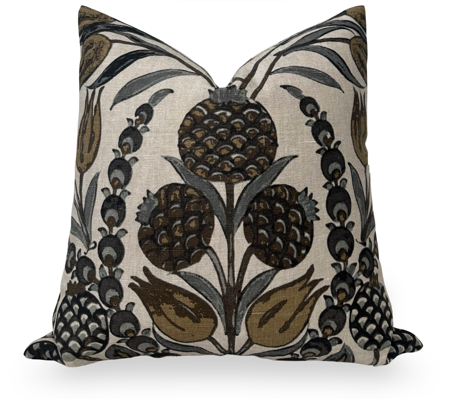 Cornelia Pillow Cover in Gold and Grey, Thibaut Pillows