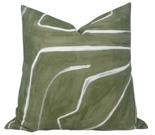Graffito Pillow Cover in Fern Green, Kelly Wearstler Textiles