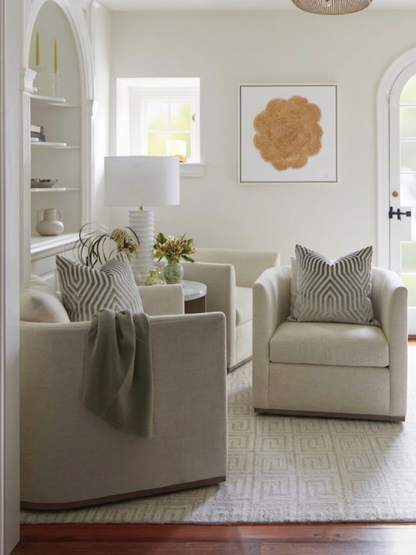 Vanderbilt Pillow Cover in Dove Grey, Schumacher Textiles