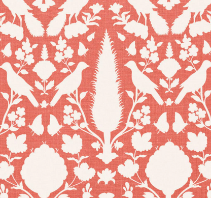 Chenonceau Pillow Cover in Coral, Schumacher Textiles
