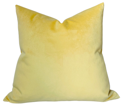 Canary Yellow Velvet Pillow Cover