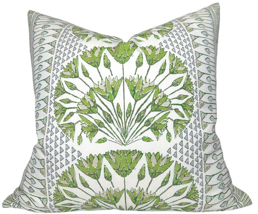 Cairo Pillow Cover in Green, Thibaut Pillows
