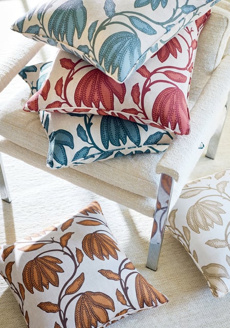 Desert Floral Pillow Cover in Birch Natural, Thibaut Pillows