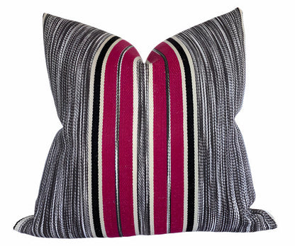 Audley Stripe Pillow Cover in Berry