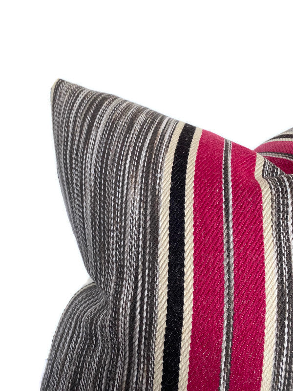 Audley Stripe Pillow Cover in Berry