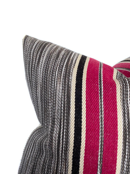 Audley Stripe Pillow Cover in Berry