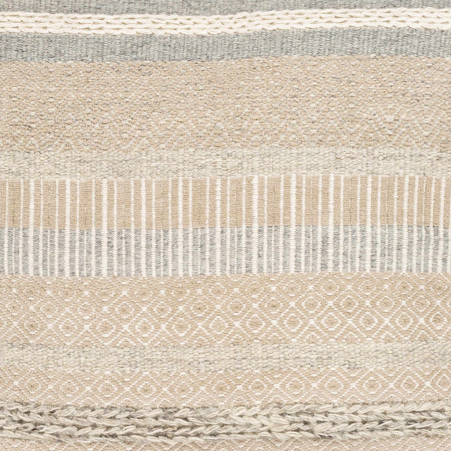 Bancroft Ivory Handwoven Textured Pouf - Clearance