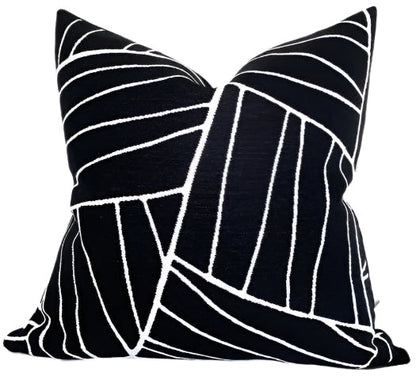 Jordan Woven Pillow Cover in Black, Thibaut Pillows