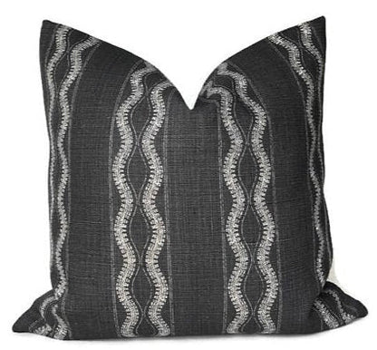 Zanzibar Pillow Cover in Charcoal, Peter Dunham Textiles