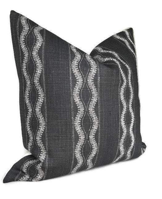 Zanzibar Pillow Cover in Charcoal, Peter Dunham Textiles