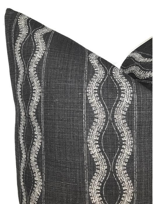 Zanzibar Pillow Cover in Charcoal, Peter Dunham Textiles