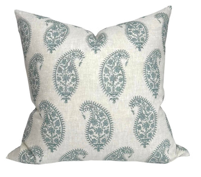 Paisley Pillow Cover in Celadon, Walter G Textiles
