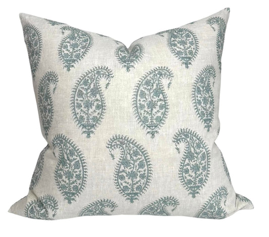 Paisley Pillow Cover in Celadon, Walter G Textiles