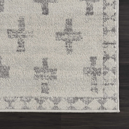 Tigris Swiss Cross Ivory&Gray Area Rug - Clearance