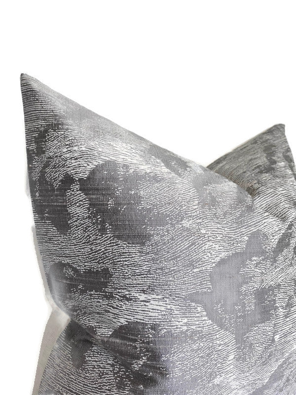 Cloud Toile Pillow Cover in Fog Grey, Schumacher Textiles