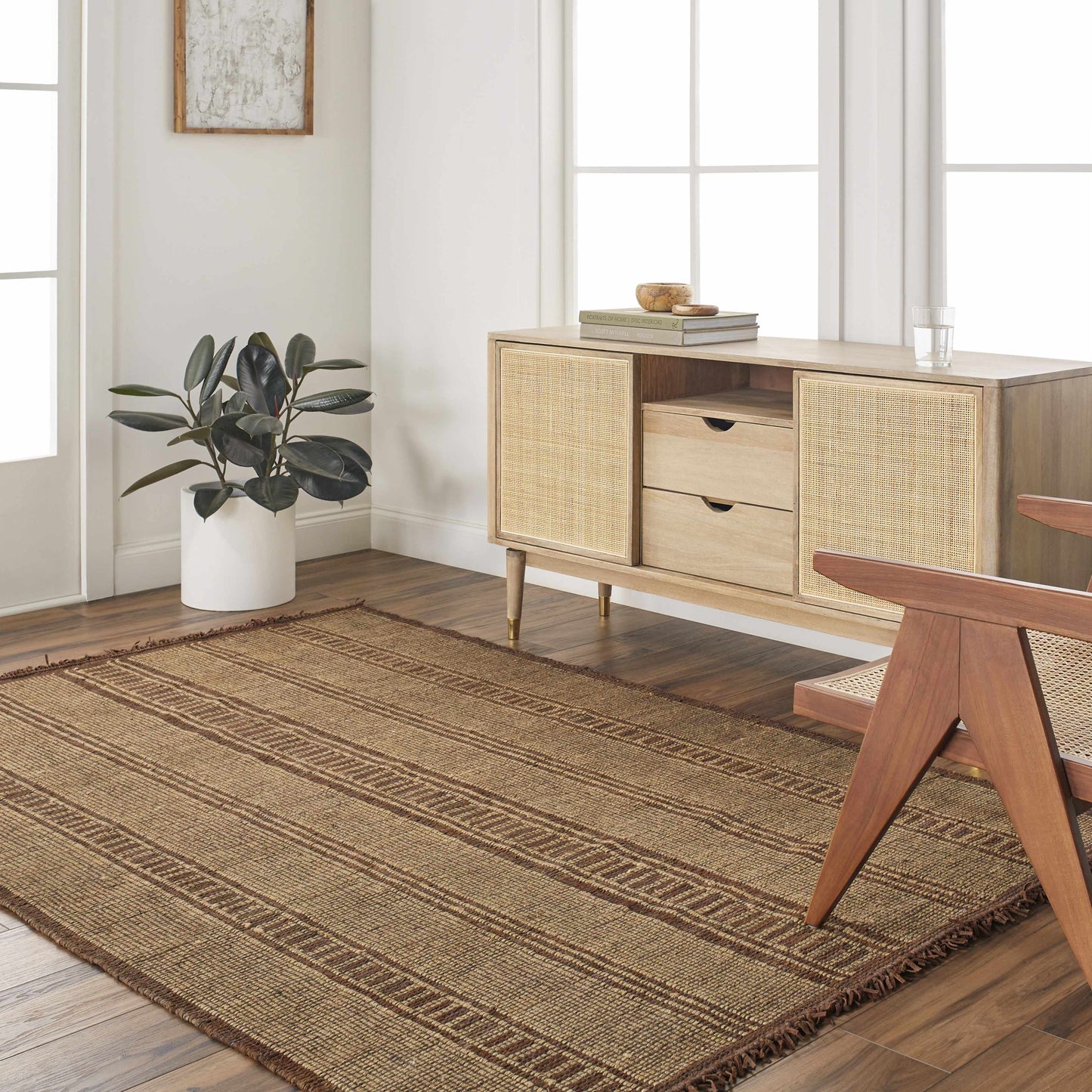 Gita Jute & Leather Rug - Clearance