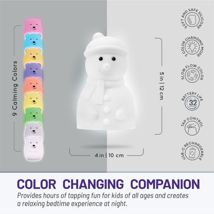 LumiPets® Stanley the Snowman- Children's Touch Night Light Junior