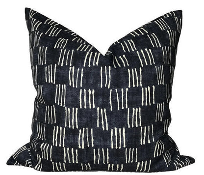 Matchsticks Pillow Cover in Indigo Blue, George Spencer Textiles