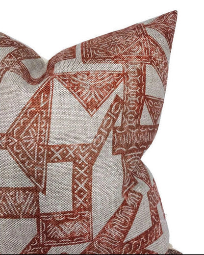Paza Pillow Cover in Orange, Designer Pillows