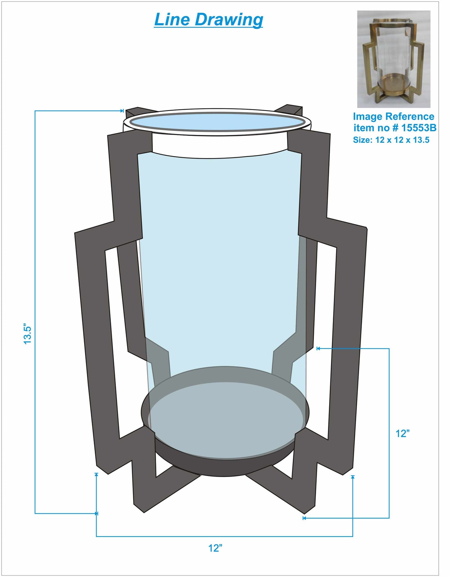 Picher Brass Geometric Gold Decorative Accent - Clearance