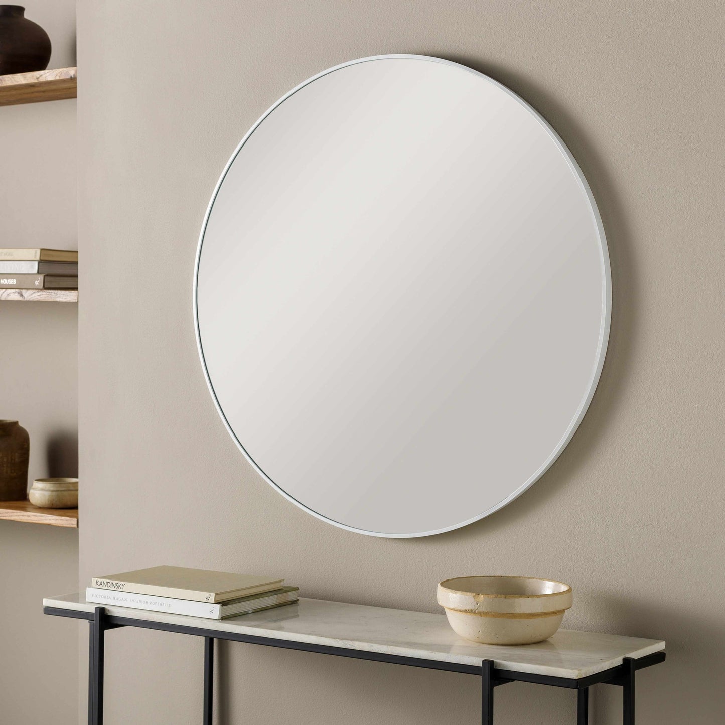 Pontalina Round White Mirror - Clearance