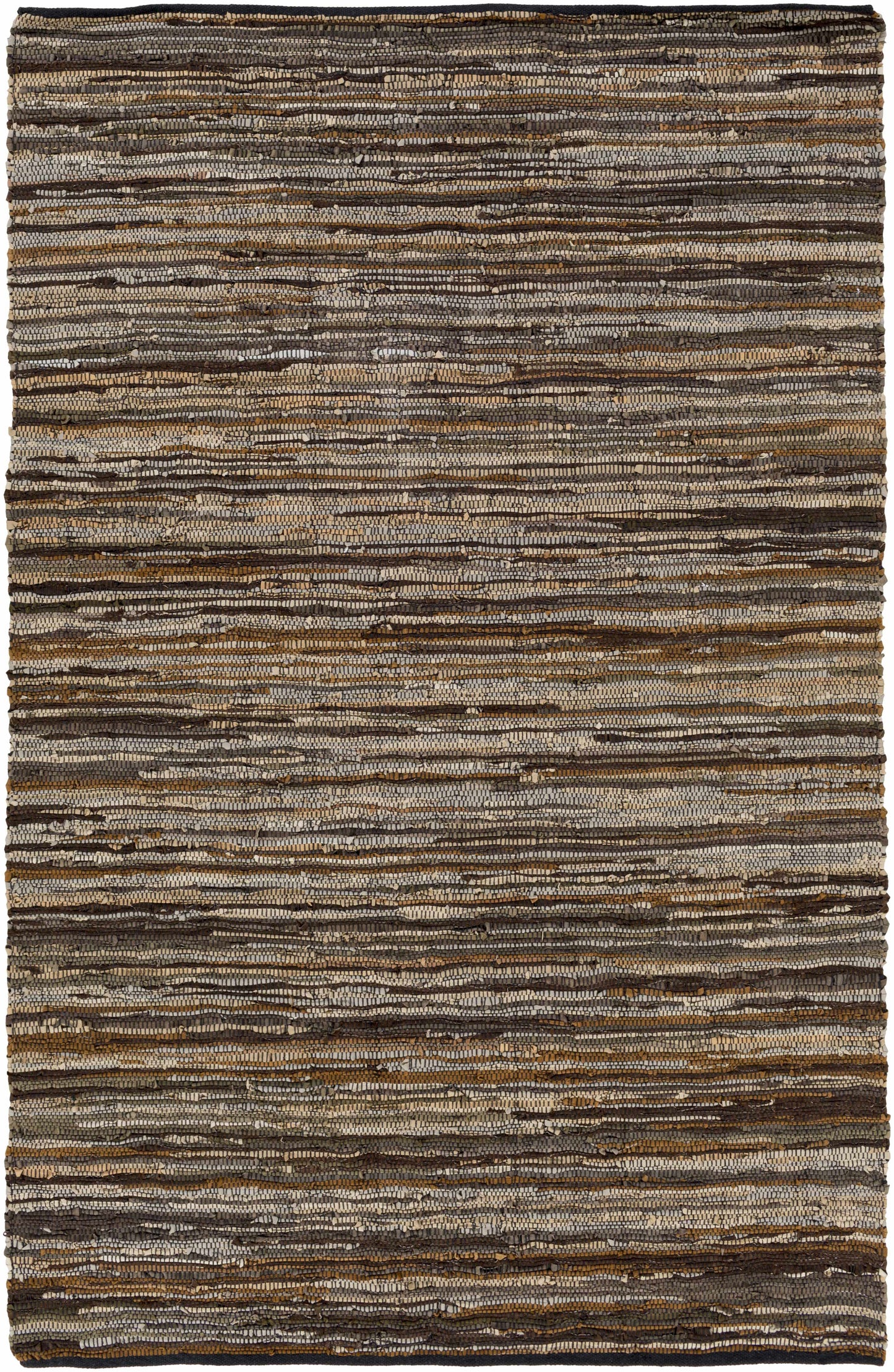 Hand Woven Leather Rag Rug