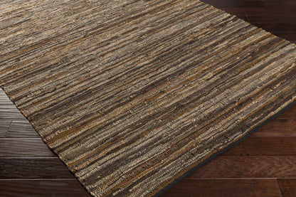 Hand Woven Leather Rag Rug