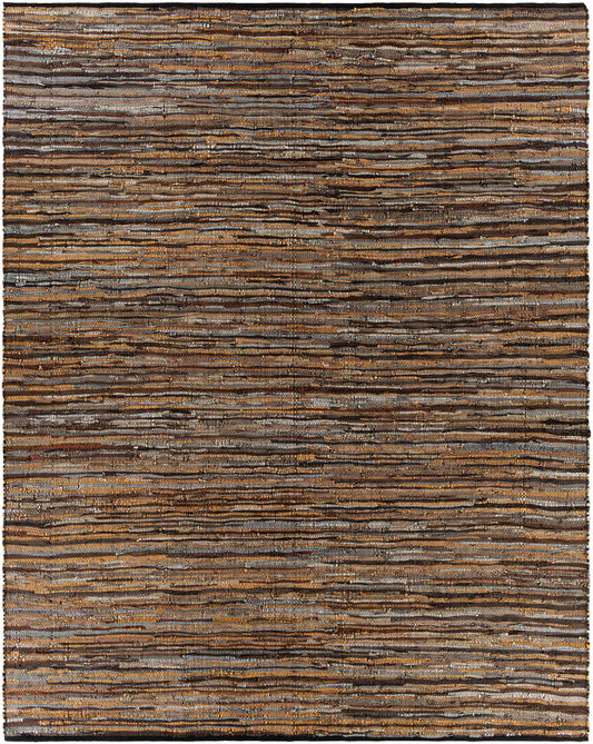 Hand Woven Leather Rag Rug