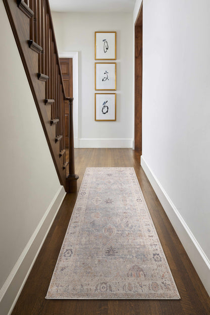 Marlene Damask Cream & Blue Area Rug - Becki Owens x Livabliss