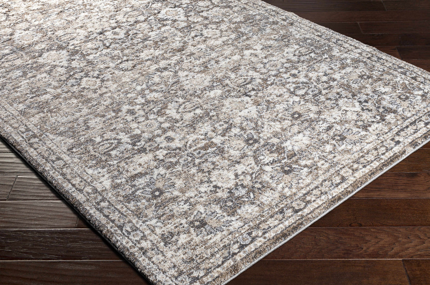Talihina Brown Luxe Damask Rug