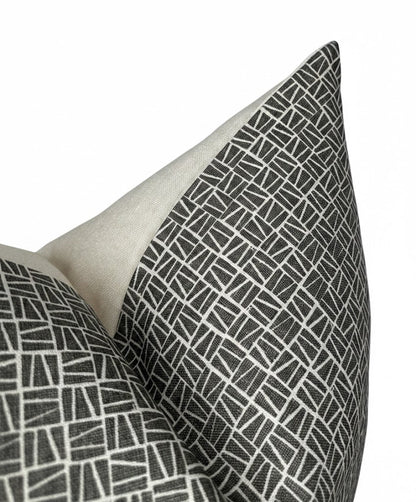 Camber Pillow Cover in Charcoal, Lindsay Alker Textiles